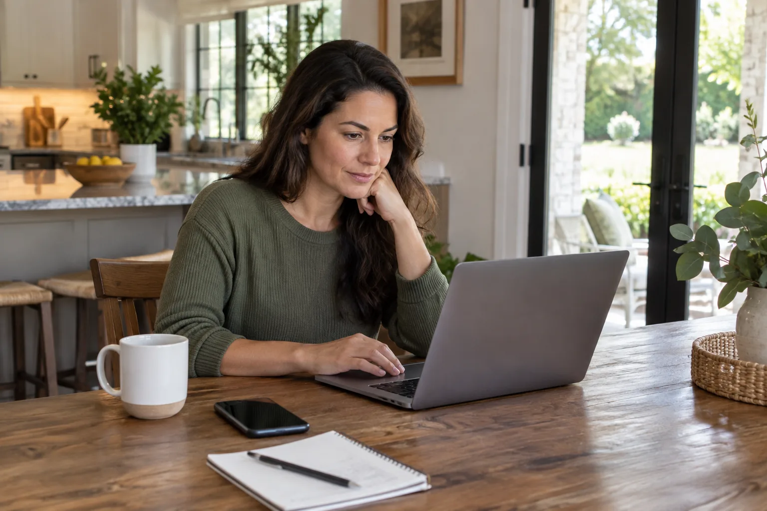 Homeowner reviewing privacy information before making a service call