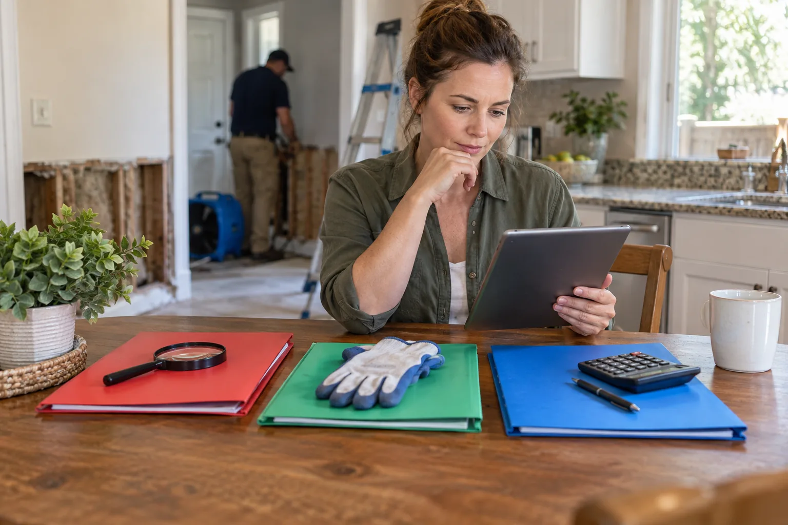 Homeowner choosing between inspection, cleanup, and cost guides