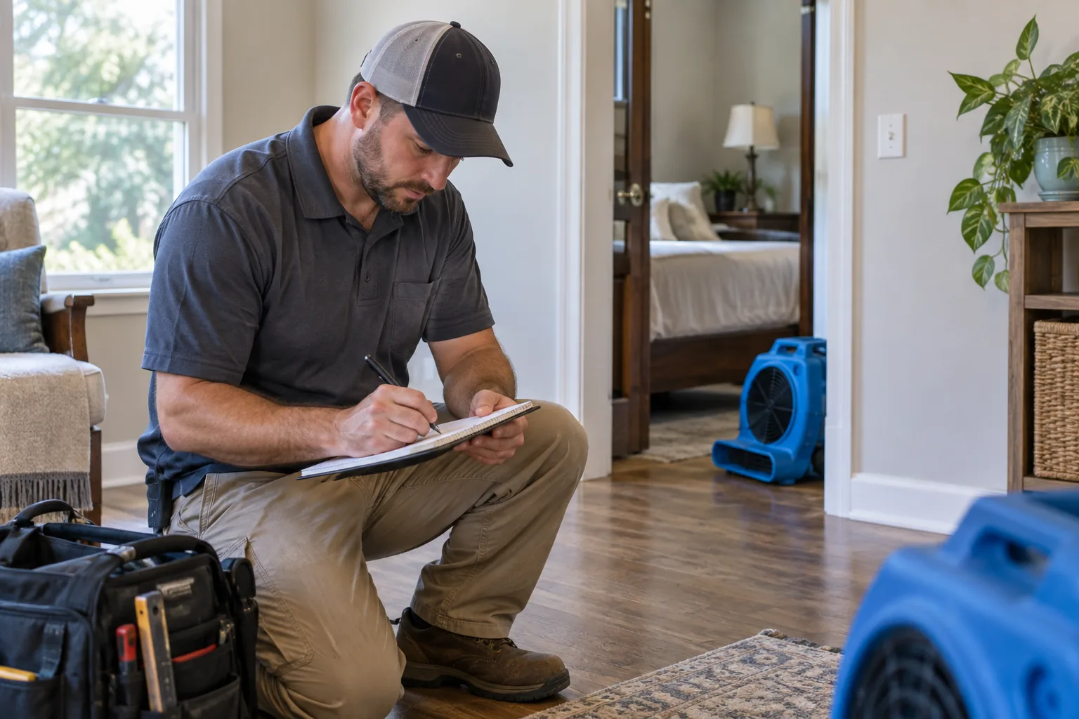 Homeowner preparing only necessary property details for a referral call
