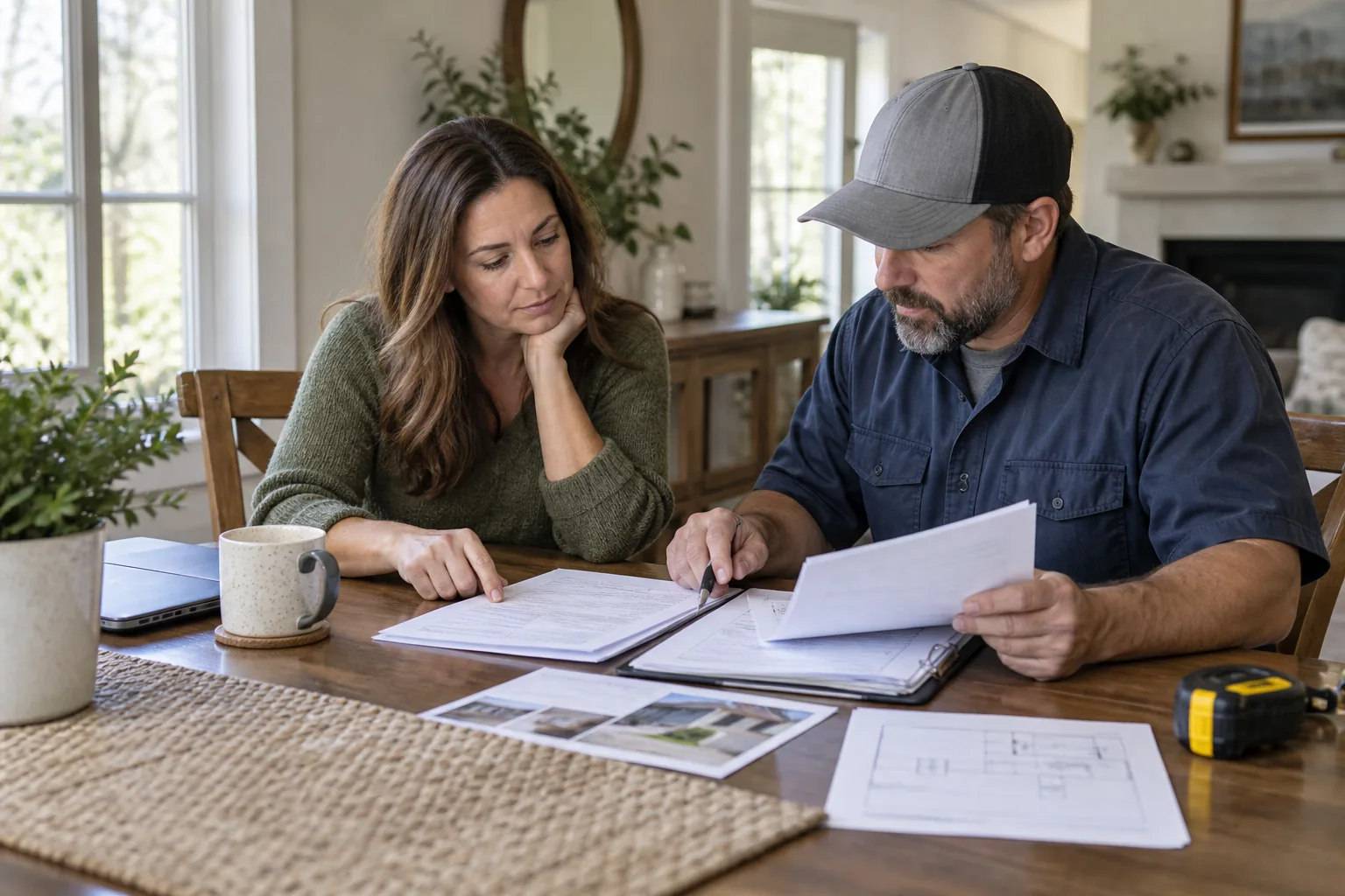 Homeowner verifying an independent contractor’s insurance and written scope