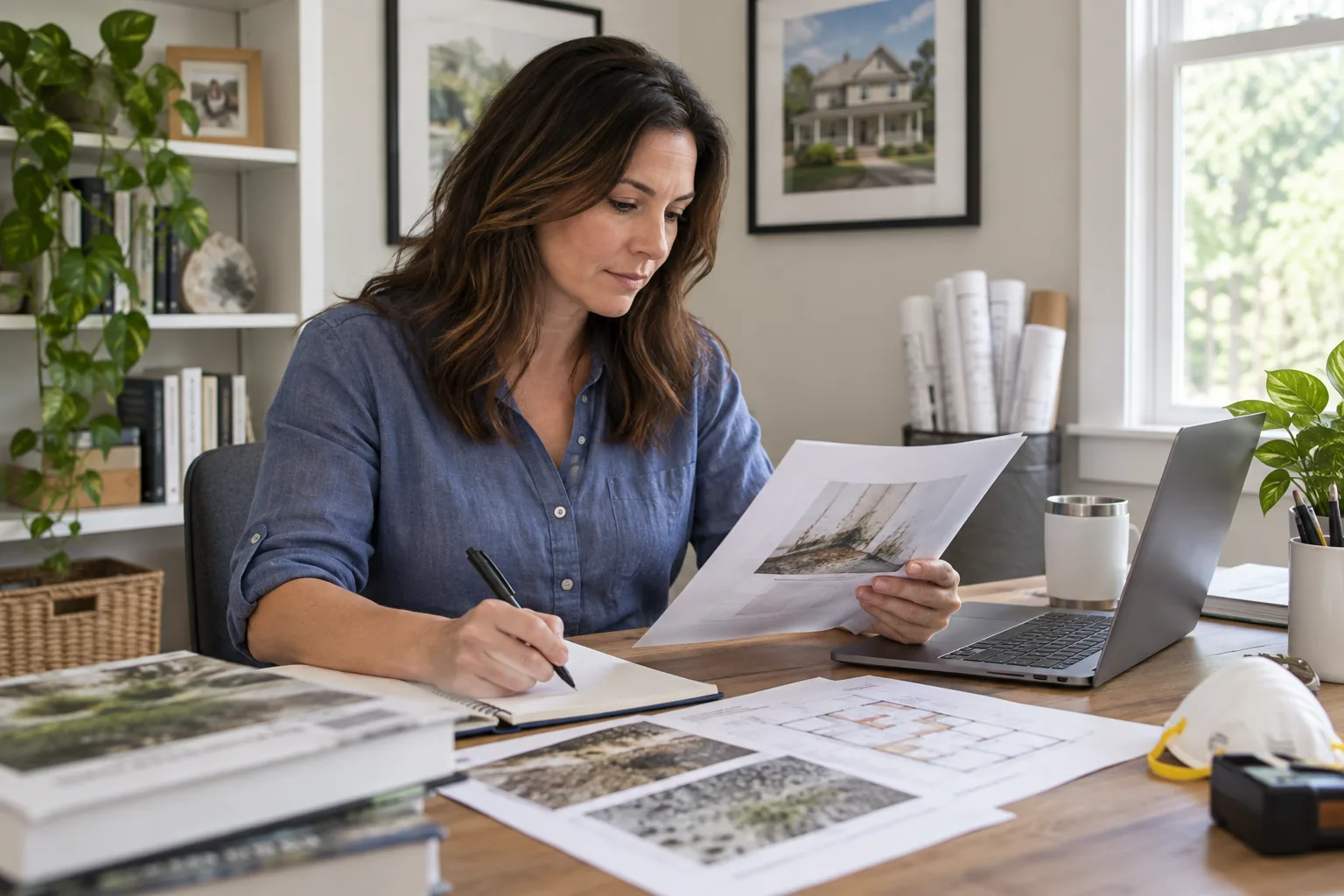 Editor reviewing public-health mold guidance and building notes