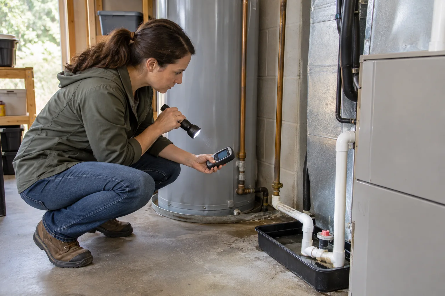 Five-minute monthly moisture check around plumbing and HVAC equipment