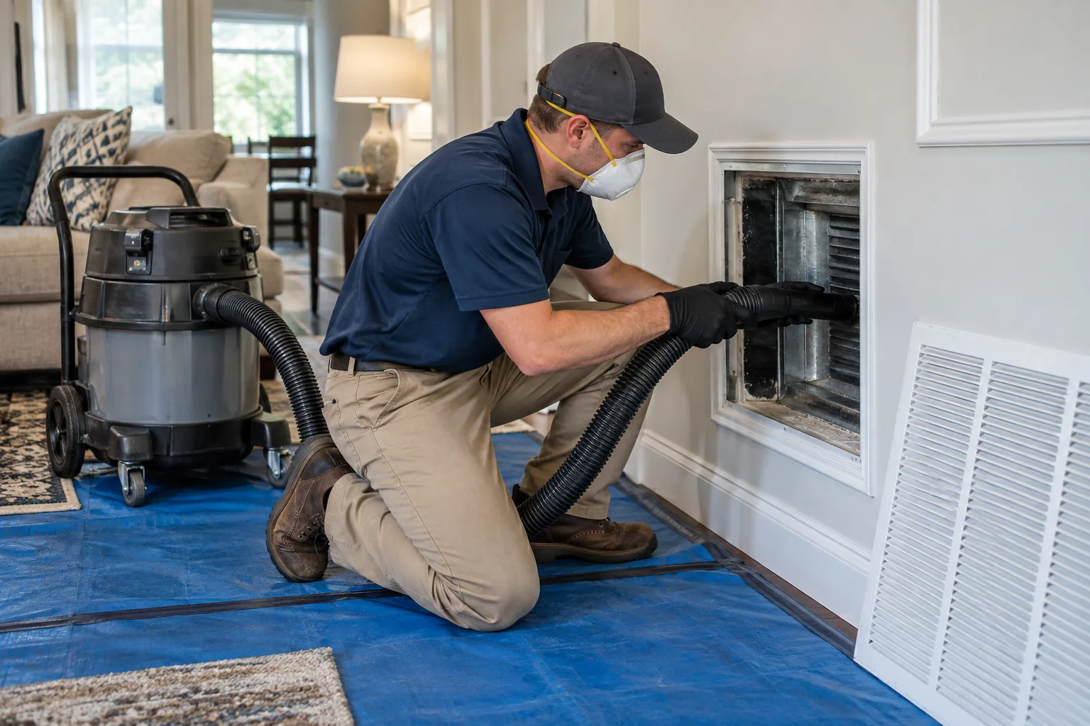 Homeowner performing a monthly leak check under a kitchen sink